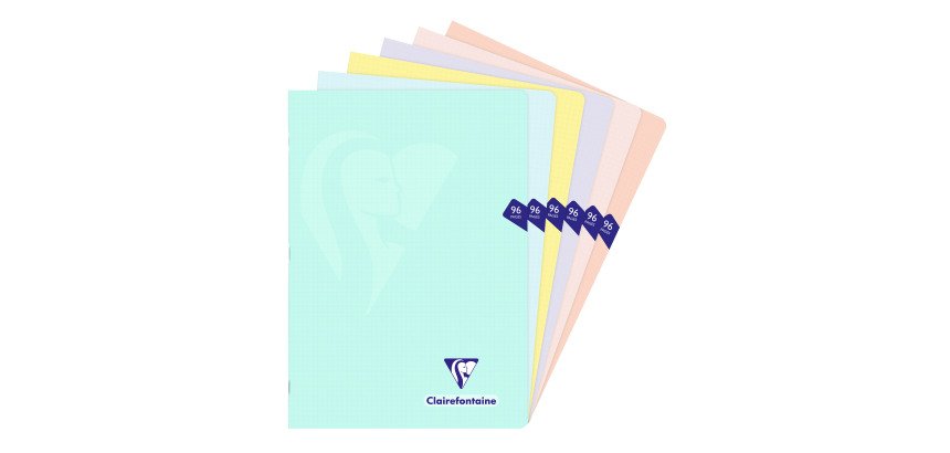 Cahier piqué Mimesys PASTEL A4 96 pages petits carreaux couverture polypropylène