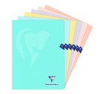 Cahier piqué Mimesys PASTEL 24x32 cm 96 pages grands carreaux couverture polypropylène