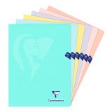 Cahier piqué Mimesys PASTEL 24x32 cm 96 pages grands carreaux couverture polypropylène