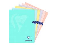 Stapled notebook Clairefontaine Mimesys Pastel 24 x 32 cm large squares cm 96 pages