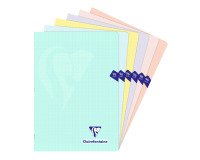 Cahier piqué Clairefontaine Mimesys Pastel A4 grands carreaux 96 pages