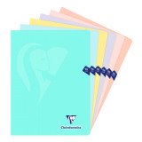 Cahier piqué Mimesys PASTEL 24 x 32 cm 96 pages petits carreaux + marge couverture polypropylène