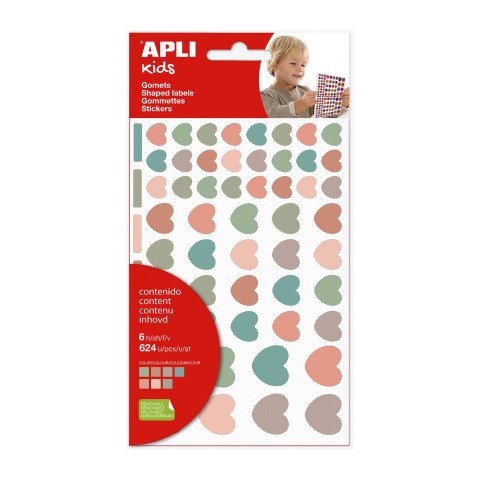 Pegatinas de corazones Nordik Apli - 624 gomets