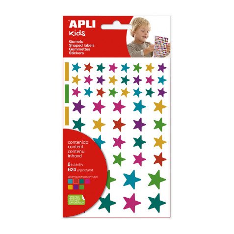 Pegatinas Estrellas multicolor Apli - 624 gomets