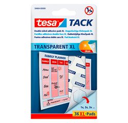 Pastilles adhésives Tesa Tack transparentes - Etui de 36