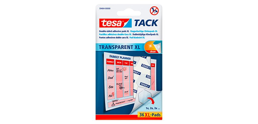 Transparent Tesa Tack adhesive pads - Pack of 36