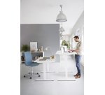 Scrivania elettrica elevabile 140 x 80 cm Bianco Ecla Ergo Premium Bruneau