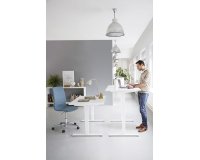 Scrivania elettrica elevabile 140 x 80 cm Bianco Ecla Ergo Premium Bruneau