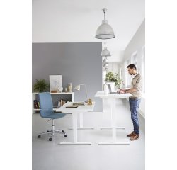 Scrivania elettrica elevabile 140 x 80 cm Bianco Ecla Ergo Premium Bruneau