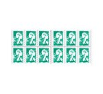 Carnet de 12 timbres-poste pour lettre verte 20 g