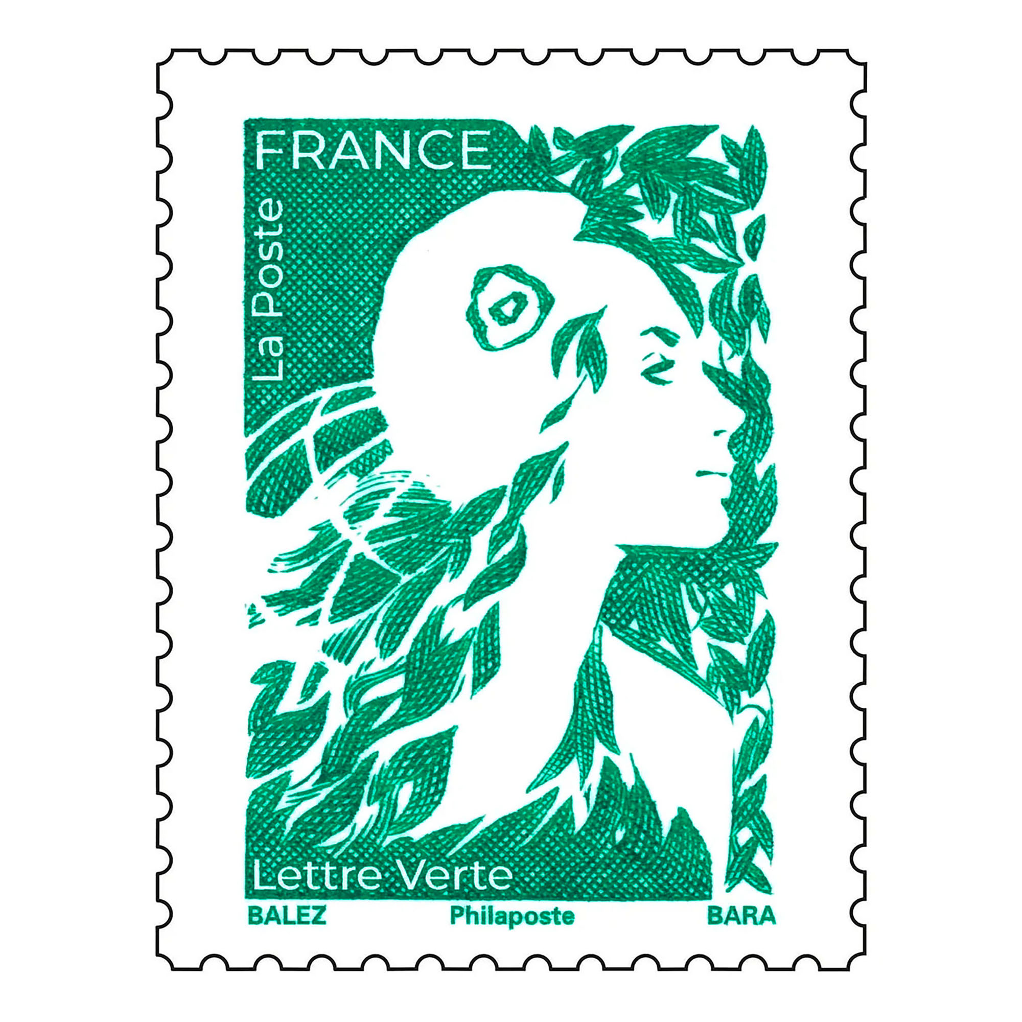 Carnet de 12 timbres-poste Marianne Lettre Verte 20 g