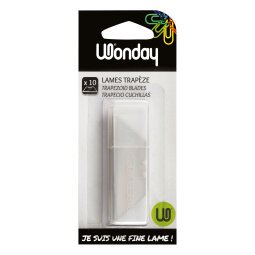 Lame trapèze Wonday pour cutter de sécurité 60 mm - Etui de 10