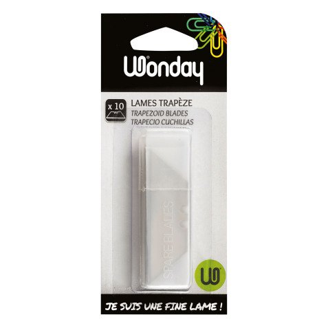 Lame trapèze Wonday pour cutter de sécurité 60 mm - Etui de 10