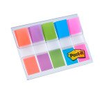 Marque-pages étroits plastique couleurs assorties Post-it - distributeur de 20 feuilles