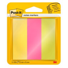 Marque-pages papier repositionnable couleurs assorties Post-it - Blocs de 3 x 100 feuilles