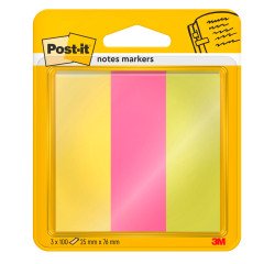 Paper bookmarks repositionable assorted colors Post-it - Blocks of 3 x 100 sheets