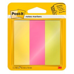 Marque-pages papier couleurs assorties Post-it - Lot de 3 x 100