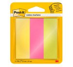 Marque-pages papier repositionnable couleurs assorties Post-it - Blocs de 3 x 100 feuilles
