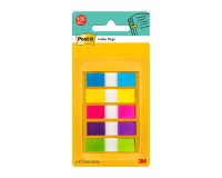 Narrow repositionable plastic neon colored Post-it bookmarks - 20 sheets dispenser