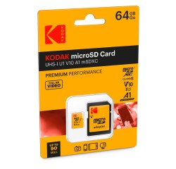 Tarjeta de memoria Micro SDHC Kodak de 64 GB con adaptador SDXC - Clase 10