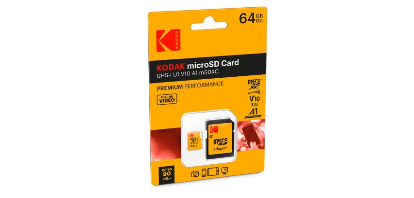 Carte mémoire micro SDHC 64 Go avec adaptateur SDHC - classe 10