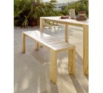 Banc d'extérieur Victoire - bois de teck massif - L 175 x P 38 x H 45 cm