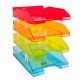 Lot de  4 corbeilles à courrier Exacompta Linicolor - transparentes assorties