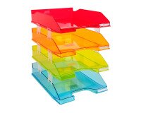 Set met 4 postbakjes Exacompta Linicolor - transparant assortiment