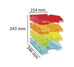 Lot de 4 corbeilles à courrier Exacompta Linicolor - transparentes assorties