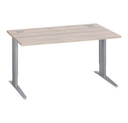 En_bureau l.140 cm chene gris pieds metal reglabl