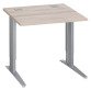 Bureau droit chêne gris L 80 cm réglable en hauteur piètement métal Essens
