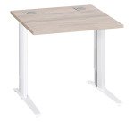 Bureau droit chêne gris L 80 cm réglable en hauteur piètement métal Essens