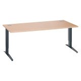 Adjustable height straight desk with metal L-shaped base Plus Bruneau Excellens