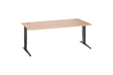 Adjustable height straight desk with metal L-shaped base Plus Bruneau Excellens