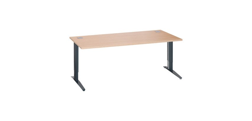 Scrivania lineare excellens rovere 180 cm con gambe regolabili antracite