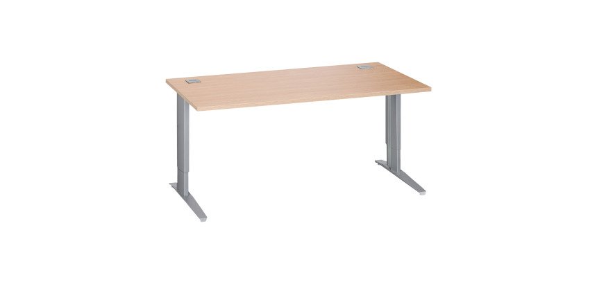 Scrivania lineare excellens rovere 160 cm con gambe regolabili alluminio
