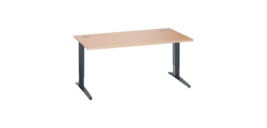 Scrivania lineare excellens rovere 160 cm con gambe regolabili antracite