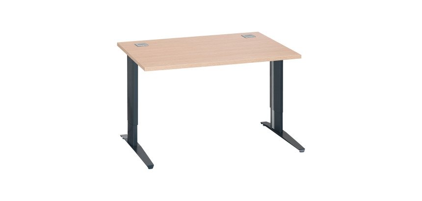 Scrivania lineare excellens rovere 120 cm con gambe regolabili antracite