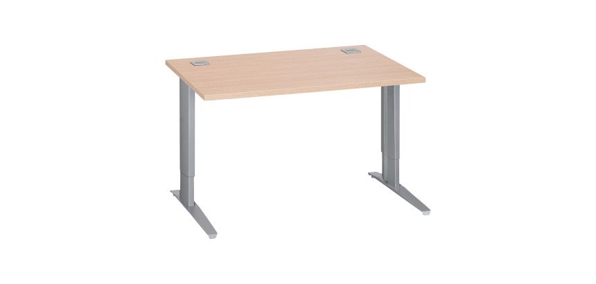 Scrivania lineare excellens rovere 120 cm con gambe regolabili alluminio