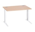 Bureau droit chêne clair L 120 cm réglable en hauteur piètement métal Essens
