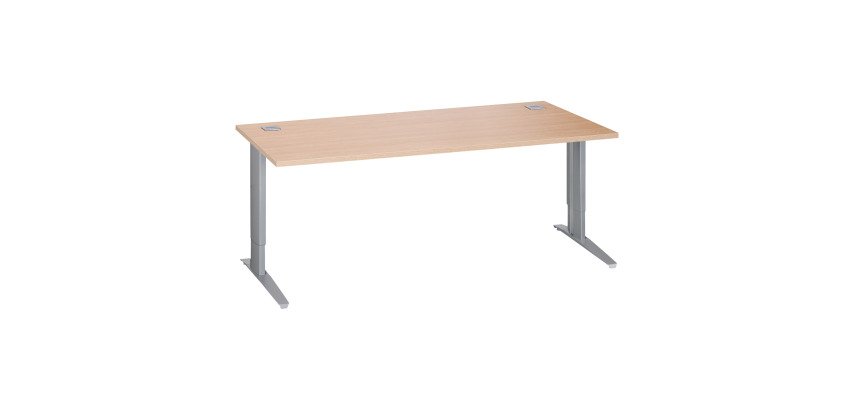 Bureau droit Excellens Métal Plus piètement L fixe ou réglable au montage