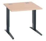 Bureau droit chêne clair L 80 cm réglable en hauteur piètement métal Essens