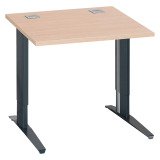 Bureau droit chêne clair L 80 cm réglable en hauteur piètement métal Essens