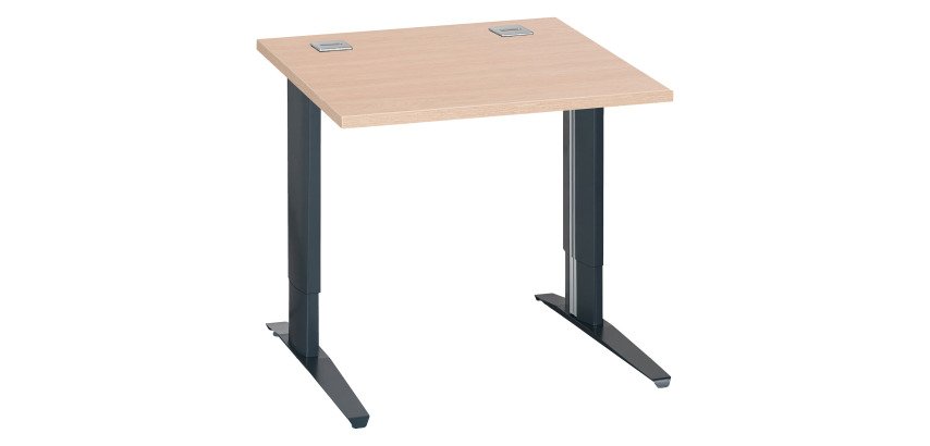 Scrivania lineare excellens rovere 80 cm con gambe regolabili antracite