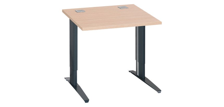 Scrivania lineare excellens rovere 80 cm con gambe regolabili antracite