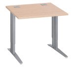Bureau droit chêne clair L 80 cm réglable en hauteur piètement métal Essens