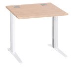 Bureau droit chêne clair L 80 cm réglable en hauteur piètement métal Essens