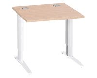Bureau droit chêne clair L 80 cm réglable en hauteur piètement métal Essens