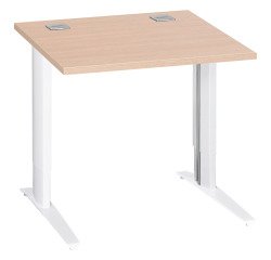 Bureau droit chêne clair L 80 cm réglable en hauteur piètement métal Essens
