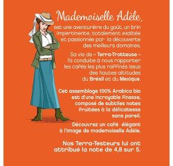 Café en grains Terramoka Mademoiselle Adèle Bio 100 % Arabica - paquet de 500 g